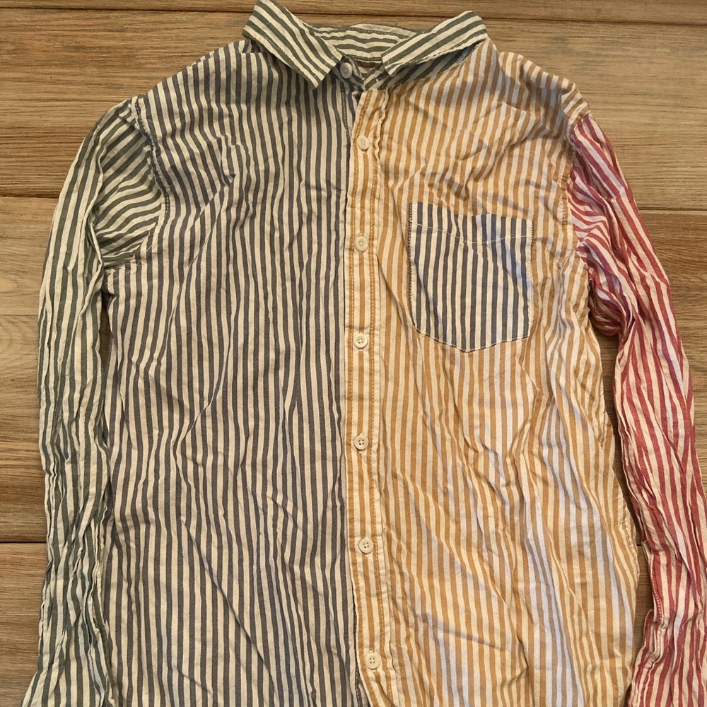 Striped Multicolor Long Sleeve Button Down